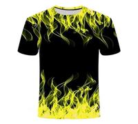 HAN MAN XIU Nouvelle Flamme d'été T-Shirt imprimé en 3D Sweatshirt Hommes et Femmes Manches Courtes décontractées à col Rond