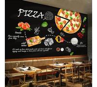 HAN MAN XIU Papier peint mural 3D motif peint à la main représentant une pizzeria/restaurant de restauration rapide papier peint décoratif pour salon chambre et intérieur