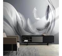 HAN MAN XIU Papier peint mural autocollant en PVC décoration murale 3D abstraite représentant des plumes en trois dimensions pour le salon, le canapé et la chambre à coucher