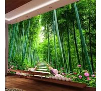 HAN MAN XIU Papier peint mural : Forêt de bambous paysage naturel peinture murale 3D pour salon canapé chambre décoration intérieure art mural