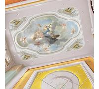 HAN MAN XIU Plafond en PVC autocollant papier peint 3D Fresques classiques d’anges Salon Chambre Plafond décoratif