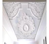 HAN MAN XIU Plafond en PVC autocollant papier peint 3D Fresques de fleurs blanches en trois dimensions Salon Chambre Plafond décoratif