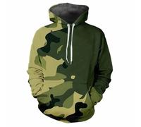 HAN MAN XIU Sweat à Capuche imprimé 3D Camouflage Jungle - Sweat à Capuche Ample décontracté pour Hommes et Femmes, à Manches Longues, pour Les Sports de Plein air