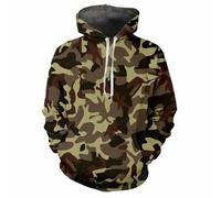 HAN MAN XIU Sweat à Capuche imprimé 3D Camouflage Jungle - Sweat à Capuche Ample décontracté pour Hommes et Femmes, à Manches Longues, pour Les Sports de Plein air