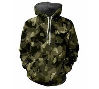 HAN MAN XIU Sweat à Capuche imprimé 3D Camouflage Jungle - Sweat à Capuche Ample décontracté pour Hommes et Femmes, à Manches Longues, pour Les Sports de Plein air
