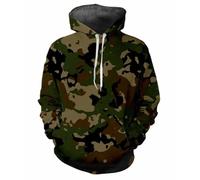 HAN MAN XIU Sweat à Capuche imprimé 3D Camouflage Jungle - Sweat à Capuche Ample décontracté pour Hommes et Femmes, à Manches Longues, pour Les Sports de Plein air
