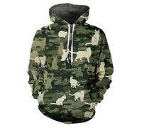 HAN MAN XIU Sweat à Capuche imprimé 3D Camouflage Jungle - Sweat-Shirt de Sport pour Homme et Femme, Sweat-Shirt Ample décontracté pour Les Sports de Plein air, à Manches Longues et Capuche