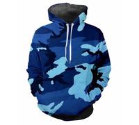 HAN MAN XIU Sweat à Capuche imprimé 3D Camouflage Jungle - Sweat-Shirt de Sport Unisexe, Sweat à Capuche Ample et décontracté pour Les Sports de Plein air, à Manches Longues