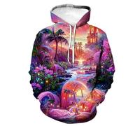HAN MAN XIU Sweat à Capuche imprimé 3D Motif Autumn Fantasy Wonderland Series - Sweat-Shirt Oversize pour Homme et Femme