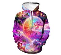 HAN MAN XIU Sweat à Capuche imprimé 3D Motif Autumn Fantasy Wonderland Series - Sweat-Shirt Oversize pour Homme et Femme