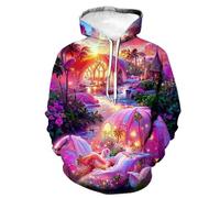 HAN MAN XIU Sweat à Capuche imprimé 3D Motif Autumn Fantasy Wonderland Series - Sweat-Shirt Oversize pour Homme et Femme