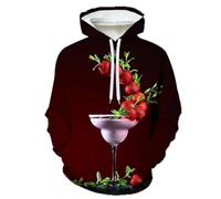 HAN MAN XIU Sweat à Capuche imprimé en 3D avec Motif Chocolat, Hamburger et Glace pour Homme et Femme, Sweat à Capuche à Manches Longues avec Motif Fruits