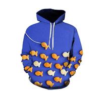 HAN MAN XIU Sweat à Capuche imprimé en 3D avec Motif Sucette, Beignet et Pain, Style Urbain, pour Homme et Femme