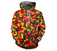 HAN MAN XIU Sweat à Capuche imprimé en 3D avec Motif sucettes pour Homme et Femme, à Manches Longues, pour Le Printemps et l'automne