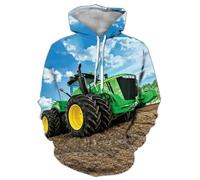 HAN MAN XIU Sweat à Capuche imprimé en 3D série Tracteur pour garçons et Filles, Ample, Style Hip-hop Urbain, Confortable et décontracté