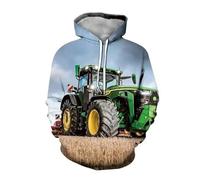 HAN MAN XIU Sweat à Capuche imprimé en 3D série Tracteur pour Hommes et Femmes, Ample, Style Hip-hop Urbain, Confortable