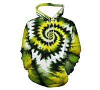 HAN MAN XIU Sweat à Capuche imprimé Motif Tourbillon Teint en Couleur pour Hommes et Femmes, Sweat-Shirt décontracté Streetwear