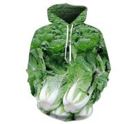HAN MAN XIU Sweat à Capuche Vert avec imprimé 3D de légumes pour garçons et Filles, Sweat-Shirt Sportif et décontracté pour l'automne et l'hiver