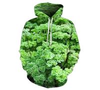 HAN MAN XIU Sweat à Capuche Vert avec imprimé 3D de légumes pour garçons et Filles, Sweat-Shirt Sportif et décontracté pour l'automne et l'hiver