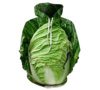 HAN MAN XIU Sweat à Capuche Vert avec imprimé 3D de légumes pour garçons et Filles, Sweat-Shirt Sportif et décontracté pour l'automne et l'hiver