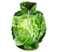 HAN MAN XIU Sweat à Capuche Vert avec imprimé 3D de légumes pour garçons et Filles, Sweat-Shirt Sportif et décontracté pour l'automne et l'hiver