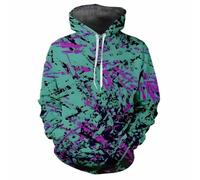 HAN MAN XIU Sweat-Shirt à Capuche décontracté à Manches Longues pour Hommes et Femmes, imprimé numérique avec Motif pigmenté en Couleur