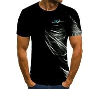 HAN MAN XIU T-Shirt à Motif géométrique rétro et Illusion d'optique, col Rond, imprimé 3D, Coupe Ample et décontractée, Manches Courtes, pour Hommes et Femmes