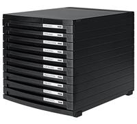 HAN Module à tiroirs CONTUR - système de classement moderne et modulaire, extensible, avec 10 tiroirs fermés pour documents jusqu´au format B4, noir, 1510-13