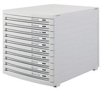 HAN Module à tiroirs CONTUR - système de classement moderne et modulaire, extensible, avec 10 tiroirs fermés pour documents jusqu´au format B4, gris clair, 1510-11