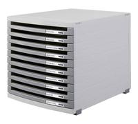 HAN 1510-0-19 Caisson à tiroirs gris clair DIN A4, DIN B4, DIN C4 Nombre de tiroirs: 10
