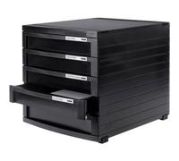HAN Module à tiroirs CONTUR - système de classement moderne et modulaire, extensible, avec 5 tiroirs fermés pour documents jusqu´au format B4, noir, 1505-13
