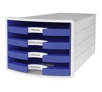 HAN Module de classement à tiroirs 1013-14 gris clair DIN A4, DIN C4 ATT.INT.NUMBER-DRAWERS: 4