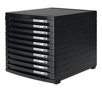 HAN Module à tiroirs CONTUR – 10 tiroirs fermés B4, modulaire, extensible, noir 1510-13
