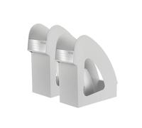 HAN porte-revues GALAXY - 2 porte-revues, design innovant avec séparateur mobile breveté, avec clip d'étiquetage, large, gris clair, 1612-11