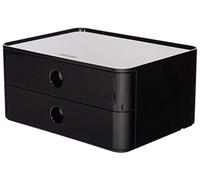 HAN SMART-BOX ALLISON - boîte de rangement design compacte avec 2 tiroirs, ultra brillante et de qualité supérieure, noir, 1120-13