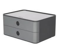 HAN SMART-BOX ALLISON - boîte de rangement design compacte avec 2 tiroirs, ultra brillante et de qualité supérieure, gris, 1120-19