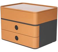 HAN Boîte rangement SMART-BOX ALLISON 2 tiroirs + 1 boîte à ustensiles Dim (lxhxp) : 26x19x19,5cm caramel