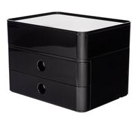 HAN Boîte de rangement SMART-BOX PLUS ALLISON – compacte, 2 tiroirs et organiseur, noir 1100-13