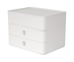 HAN SMART-BOX PLUS ALLISON - boîte de rangement design compacte avec 2 tiroirs et un organiseur avec couvercle, blanc, 1100-12