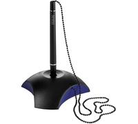 HAN Stylo à bille sur socle Delta en plastique noir/bleu