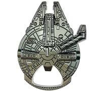 Han Solo's Faucon Millenium - Décapsuleur aspect vaisseau spatial, aspect acier inoxydable, 60 x 45 mm, cadeau amusant pour les fans de Star Wars