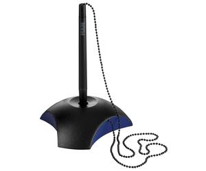 HAN Stylo à bille sur socle Delta, en plastique, noir/bleu
