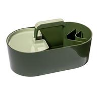 HAN Toolbox LOFT 1200-40 Panier en plastique avec poignée, 4 compartiments, panier de bureau, panier de nettoyage, panier de bricolage, rangement pour ustensiles, vert