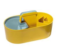 HAN Toolbox LOFT 1200-45 Panier en plastique avec poignée, 4 compartiments, panier de bureau, panier de nettoyage, panier de bricolage, rangement pour ustensiles, jaune