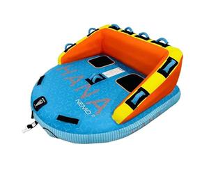 HANA Bouée Tractée Canapé 2 ou 3 Personnes - Design Multi-Positions Assis ou à Genoux - Structure Ultra-Robuste Nylon - Double Point de Traction Quick Connector & 12 Poignées (2P)