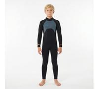 HANA Combinaison Néoprène Enfant 3/2mm Intégrale Mixte | Surf, Paddle, Voile | Super Stretch Été & Mi-Saison | Zip Dorsal Facile | Bleu Marine/Gris (8 Ans)