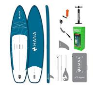 HANA Legend Pack Stand Up Paddle Gonflable Sup- Planche de Balade Stable et Polyvalente - Technologie Ultra-Stitch Légère & Rigide - Kit Complet avec Pagaie, Pompe Double Action, Sac à Dos et Dérive