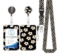 Hana Multi Lanyard Card Holder, ID Badge, Lanyard Card Holder, Cordon Détachable avec Clip Rétractable pour Porte-CléS, Carte de Visite, Carte de Porte, Carte D'Identité.