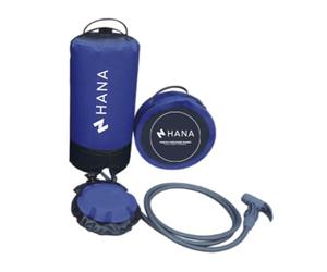 HANA Outdoors Douche Solaire Portable 11L avec Pompe à Pied et Spray Haute Pression - Douche de Campage Pressurisée, Compacte et Robuste - Idéale pour Camping, Surf, Vanlife et Nettoyage Extérieur