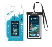 HANA Pochette de Protection Étanche IPX8 pour Smartphone jusqu'à 7 Pouces - Étui Waterproof pour Snorkeling, Kayak, Paddle, VTT - Protection Sable, Neige, Boue avec Bandoulière Réglable (Noir)